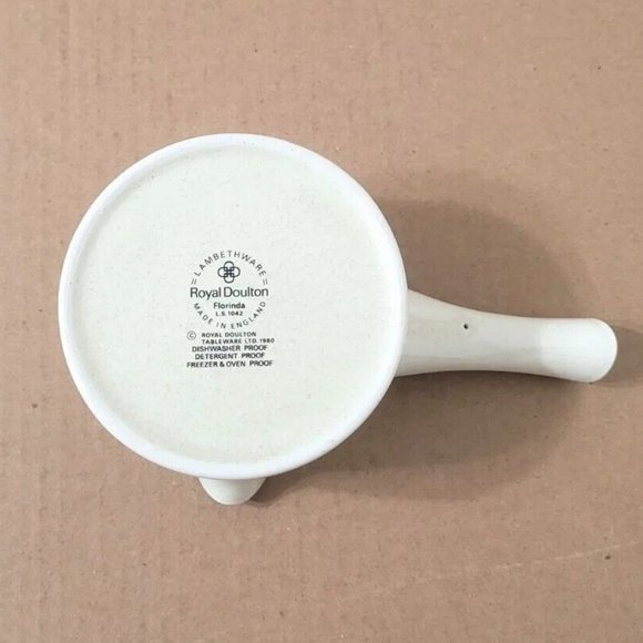 Vintage Royal Doulton Lambethware Florinda Ceramic Gravy Boat Floral Print 1980 - Picture 7 of 10